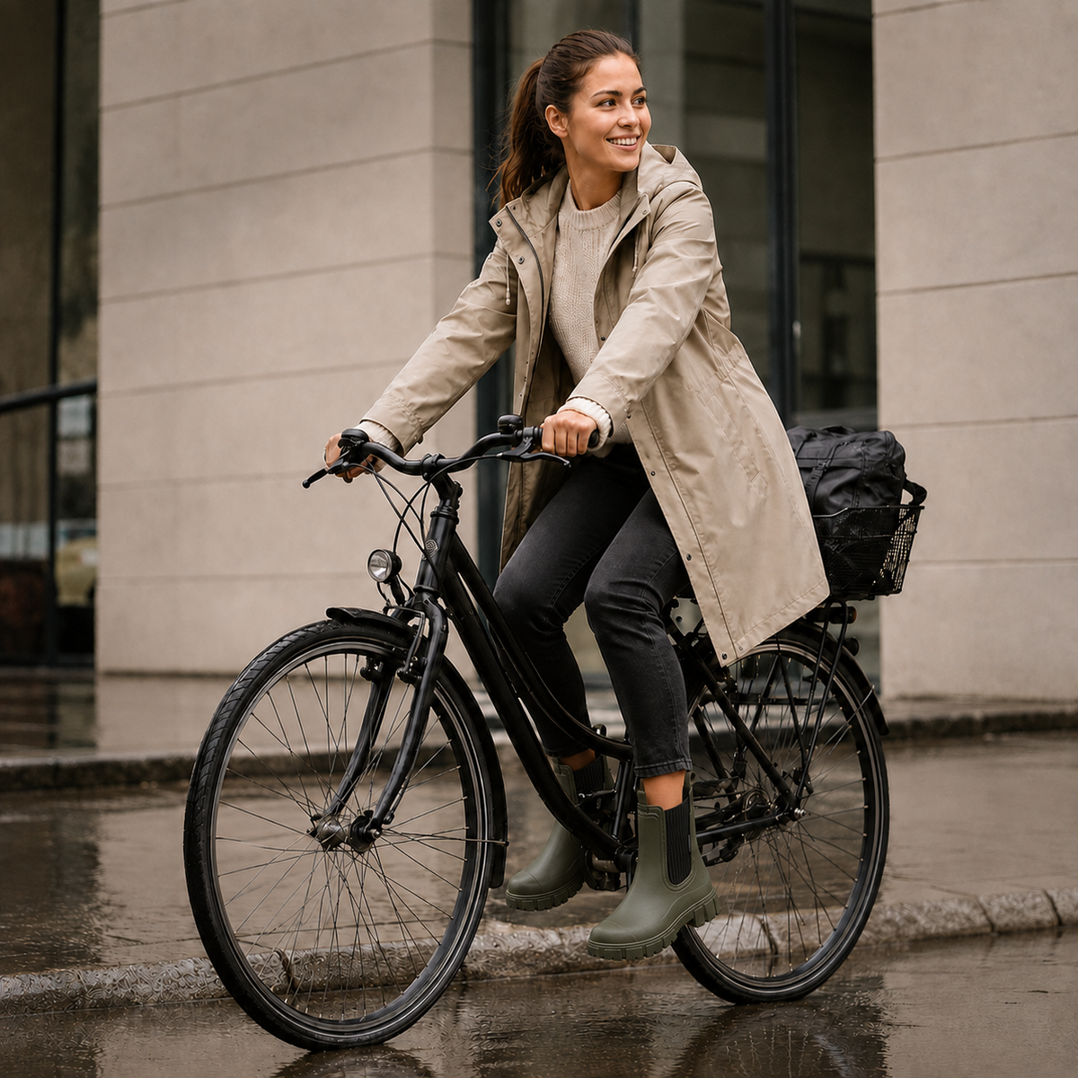 Women's Waterproof Ankle Rain Boots with Non-Slip Sole – Chelsea Pull-On Short Booties for Wet Weather, Urban Commute & Outdoor | Thomler