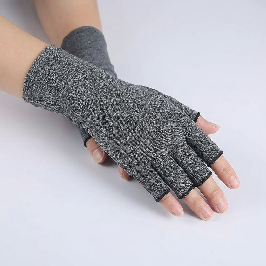Fingerless Compression Gloves for Joint Support & Pain Relief – Breathable Half-Finger Hand Braces for Everyday Tasks & Arthritis Comfort | Thomler