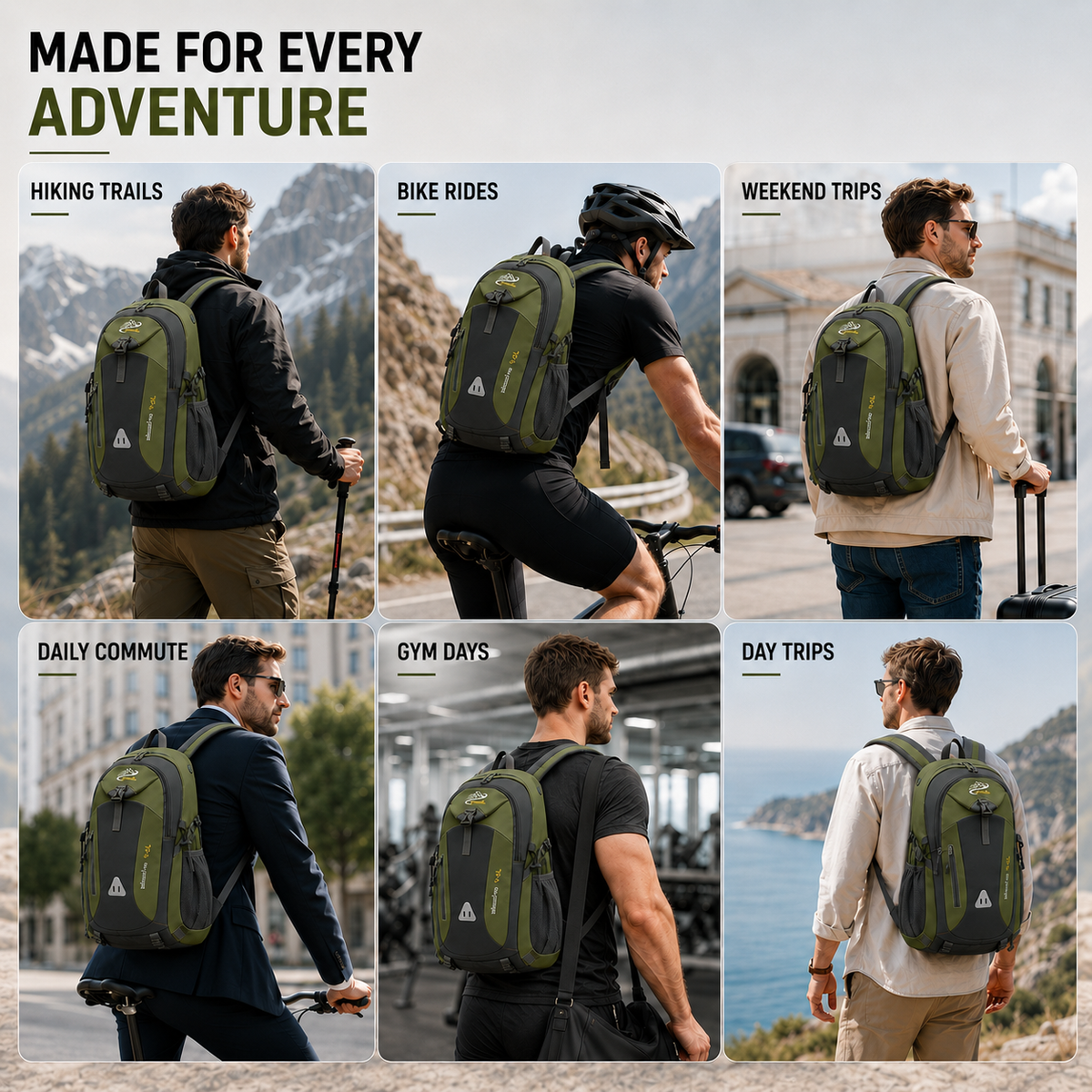 40L Outdoor Backpack with Padded Mesh Panels & Adjustable Straps for Hiking and Travel | Thomler