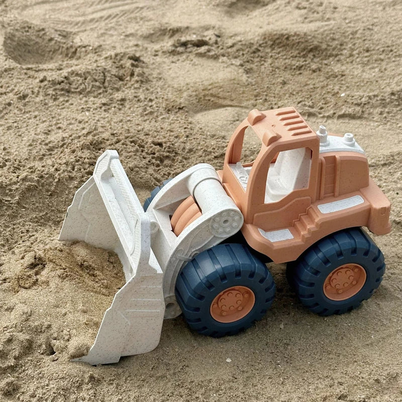 Construction Vehicle Beach Toy Set – Digger, Crane, Molds & Buckets for Toddlers & Kids | Thomler