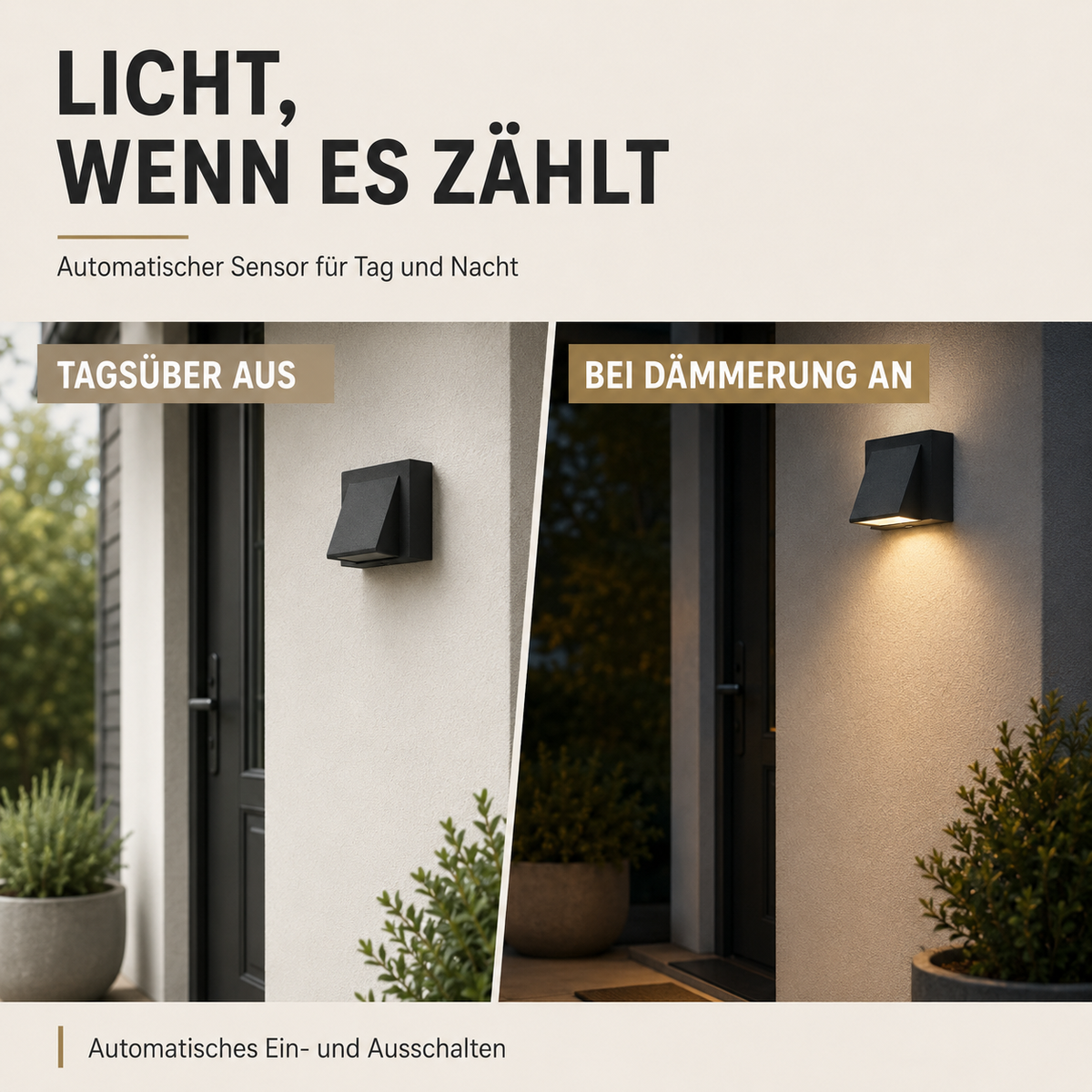 Outdoor Wall Light Fixture Weatherproof LED 5W Sconce for Patio Garden Entry Modern Exterior Lighting | Thomler