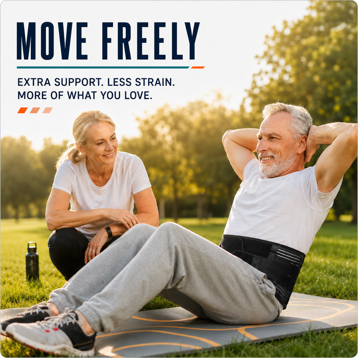 Adjustable Lower Back Support Brace with Dual Compression Straps for Posture Relief and Heavy Lifting | Thomler