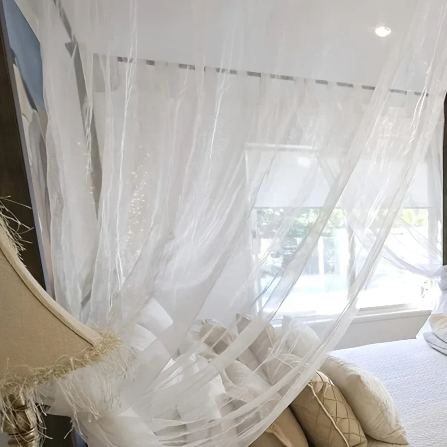 Spacious Hanging Bed Canopy Net | Tall Box-Style Insect Barrier for Double Beds & Camping | 87×79×79 in Interior | White or Black Mesh | Thomler