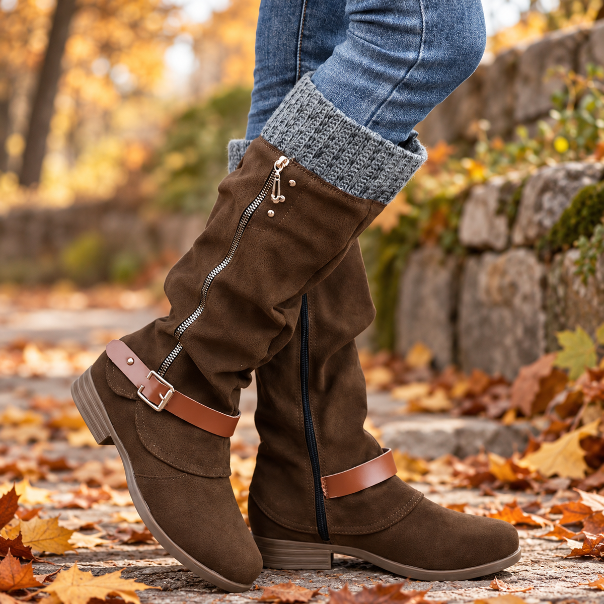 Insulated Mid-Calf Winter Boots with Arch Support for Women & Men – Side Zip Entry, Non-Slip Sole, Cold Weather Footwear | Thomler