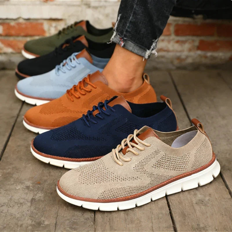 Lightweight Breathable Mesh Sneakers for Men – Cushioned All-Day Comfort Lace-Up Athletic Shoes | Thomler