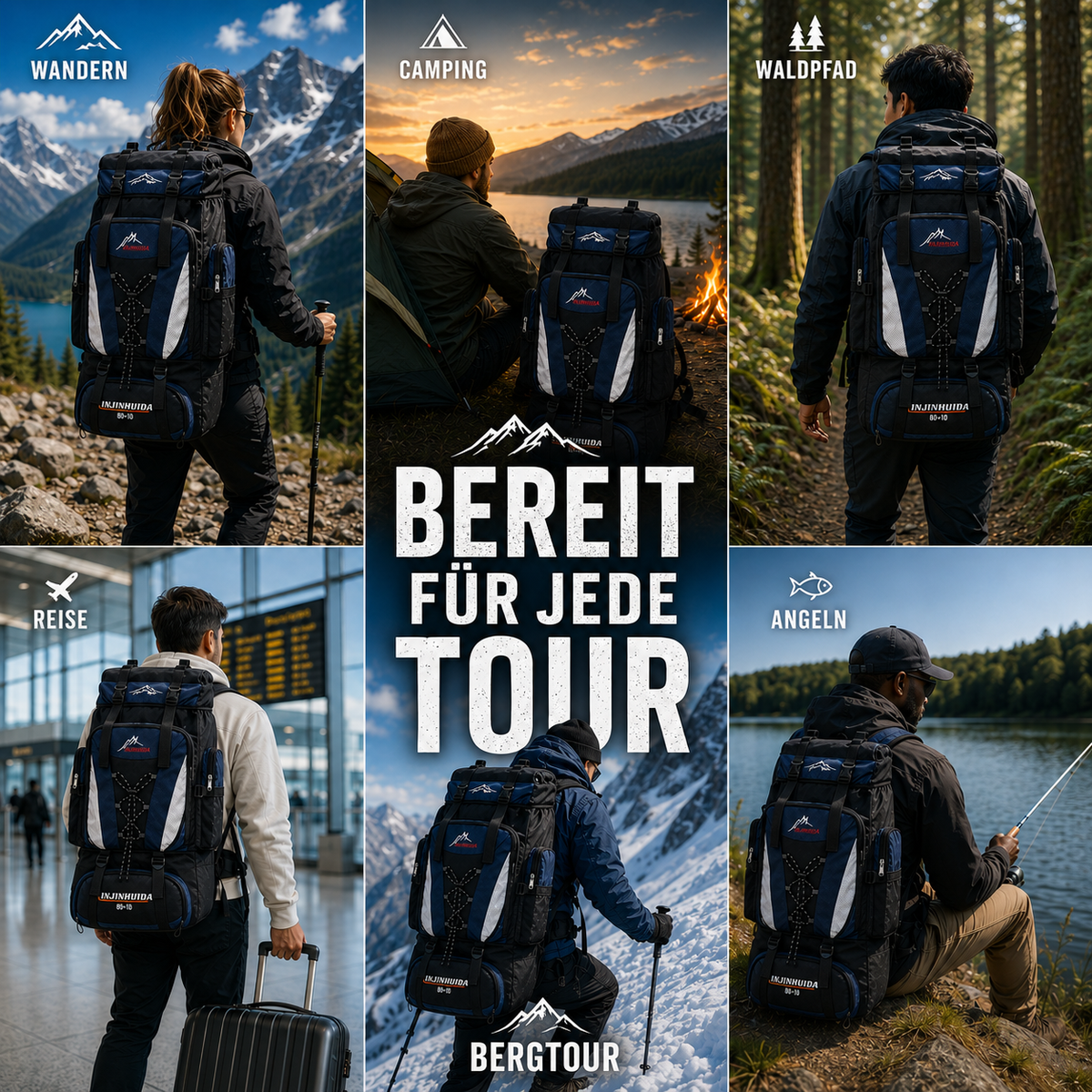 80L Hiking Backpack for Multi-Day Trips – Water-Resistant Trekking Pack with Breathable Support & Quick-Access Pockets for Camping | Thomler