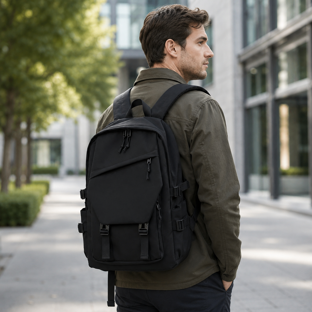 Padded Laptop Backpack with Multiple Pockets & Side Bottle Holders for Work, School, Travel & Commute | Thomler