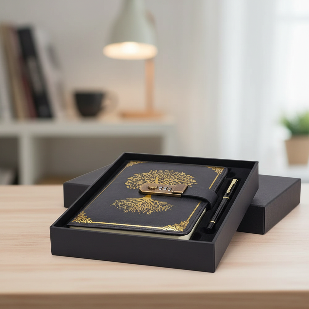 Lockable Journal with Combination Lock – 5.8×8.3 in Notebook for Private Thoughts & Plans | Thomler