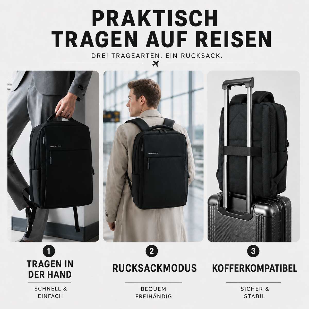 Water-Resistant Commuter Backpack with Padded Laptop Compartment for Work & Travel | Thomler