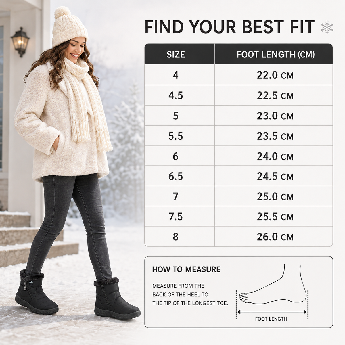 Women's Insulated Waterproof Ankle Boots with Side Zip & Anti-Slip Sole for Cold Weather Walking | Thomler