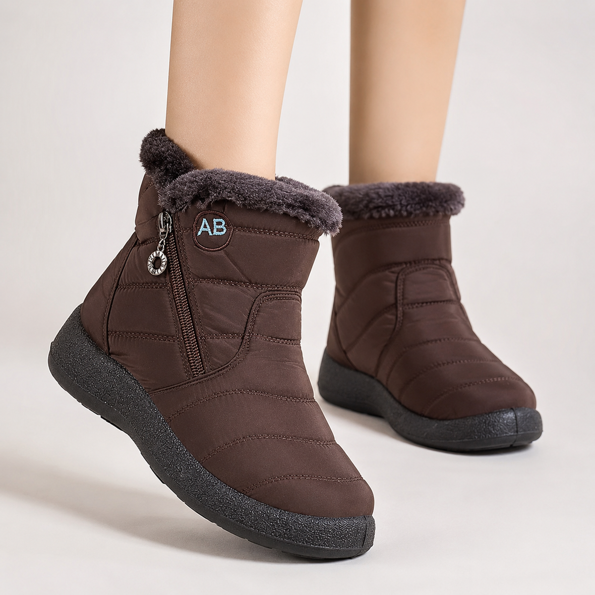 Women's Insulated Waterproof Ankle Boots with Side Zip & Anti-Slip Sole for Cold Weather Walking | Thomler