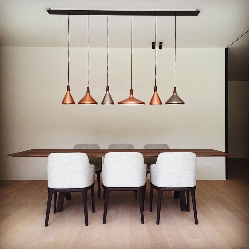 Pendant Light Iron Wood 10.6 in Adjustable Indoor Ceiling Lamp White Black Silver Rose Gold Grey Modern Dining Room Kitchen Island Lighting | Thomler