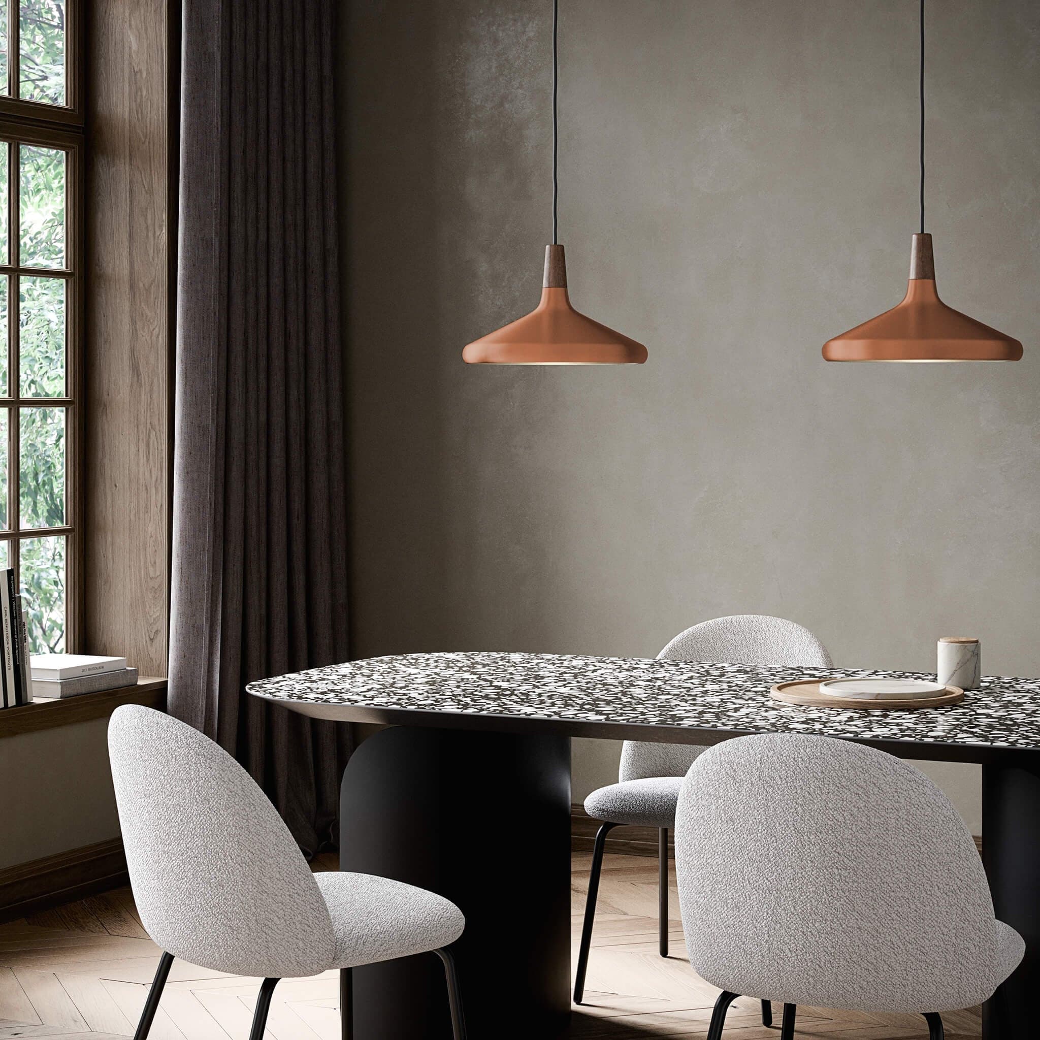 Pendant Light Iron Wood 10.6 in Adjustable Indoor Ceiling Lamp White Black Silver Rose Gold Grey Modern Dining Room Kitchen Island Lighting | Thomler