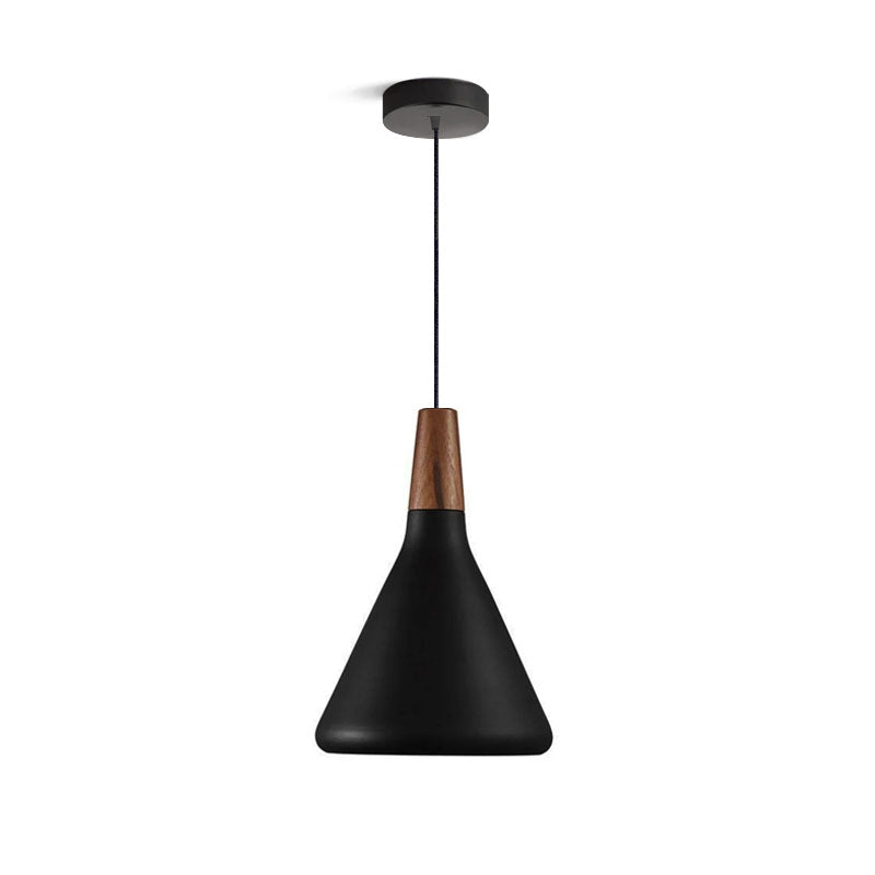 Pendant Light Iron Wood 10.6 in Adjustable Indoor Ceiling Lamp White Black Silver Rose Gold Grey Modern Dining Room Kitchen Island Lighting | Thomler