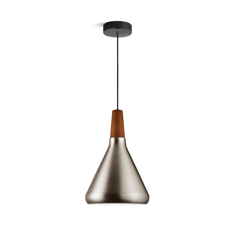 Pendant Light Iron Wood 10.6 in Adjustable Indoor Ceiling Lamp White Black Silver Rose Gold Grey Modern Dining Room Kitchen Island Lighting | Thomler