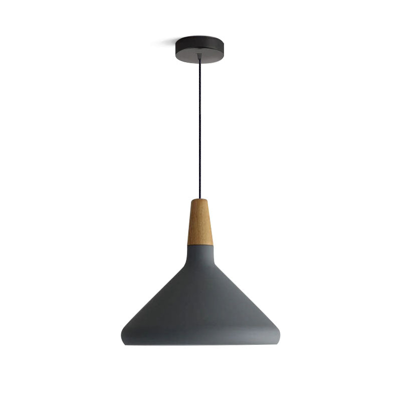 Pendant Light Iron Wood 10.6 in Adjustable Indoor Ceiling Lamp White Black Silver Rose Gold Grey Modern Dining Room Kitchen Island Lighting | Thomler