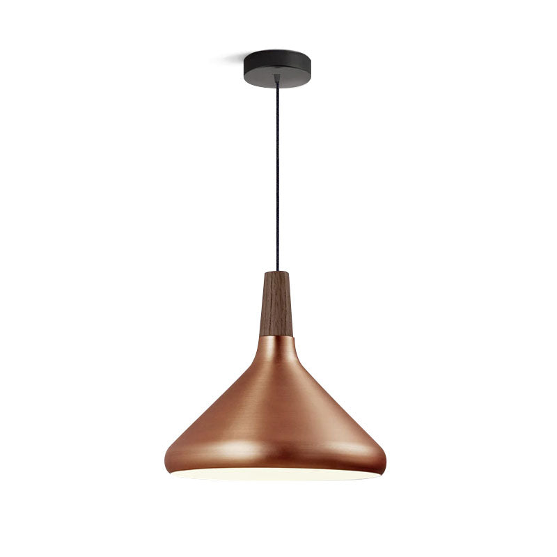Pendant Light Iron Wood 10.6 in Adjustable Indoor Ceiling Lamp White Black Silver Rose Gold Grey Modern Dining Room Kitchen Island Lighting | Thomler