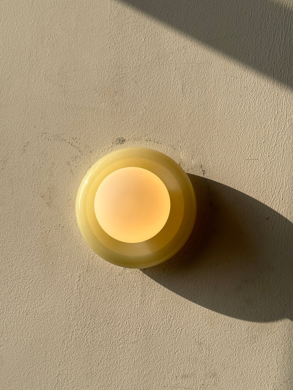 Natural Stone Sconce with Translucent Glass Shade – Indoor Decorative Lighting for Bedroom, Living Room & Hallway | Thomler
