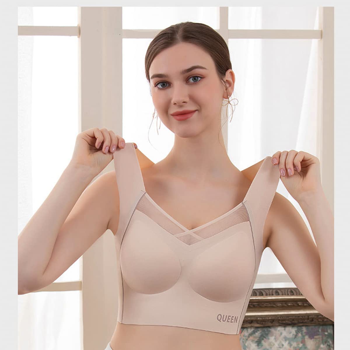 Wireless Full Coverage Support Bra with Cushioned Straps & Seamless Lift for All-Day Comfort | Thomler