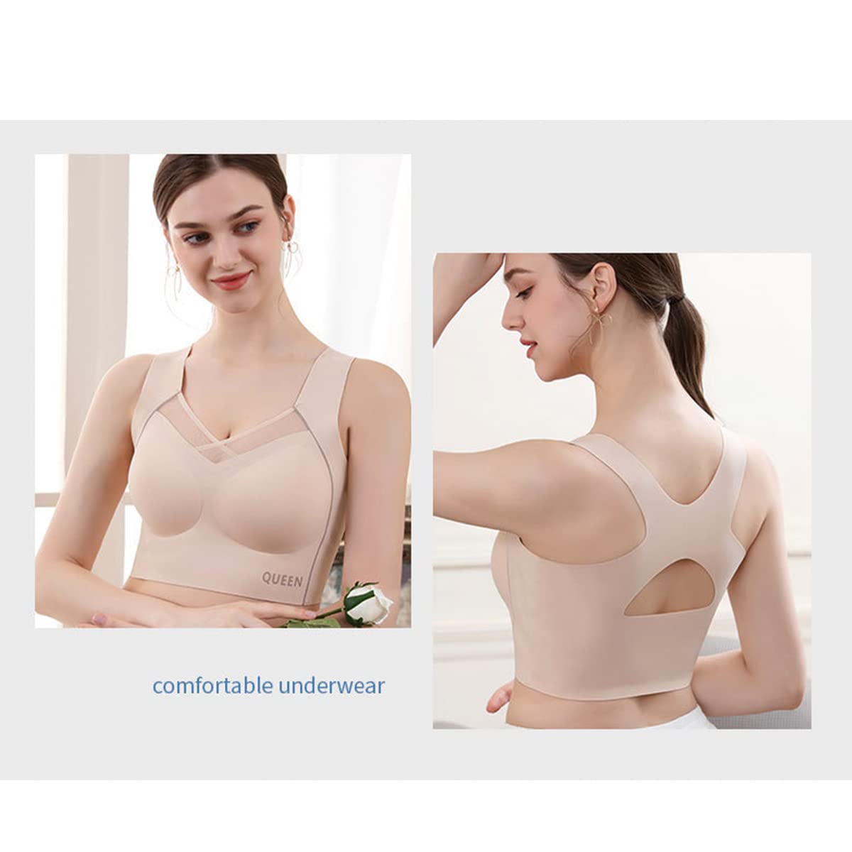 Wireless Full Coverage Support Bra with Cushioned Straps & Seamless Lift for All-Day Comfort | Thomler