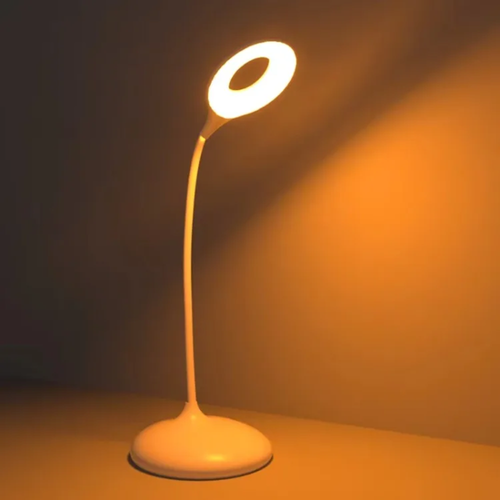 Rechargeable Amber Reading Light with Flexible Gooseneck | Blue-Free LED Desk & Bedside Lamp for Sleep Support | 3 Brightness Settings | Thomler