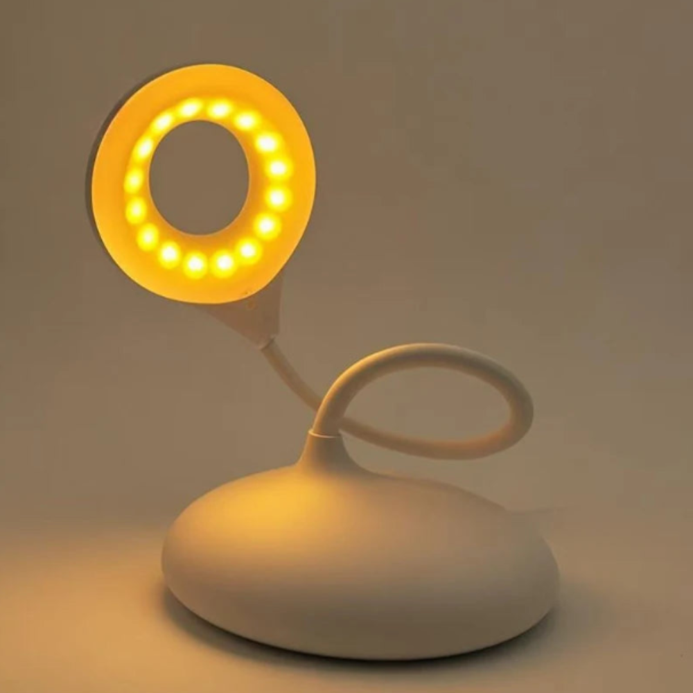 Rechargeable Amber Reading Light with Flexible Gooseneck | Blue-Free LED Desk & Bedside Lamp for Sleep Support | 3 Brightness Settings | Thomler