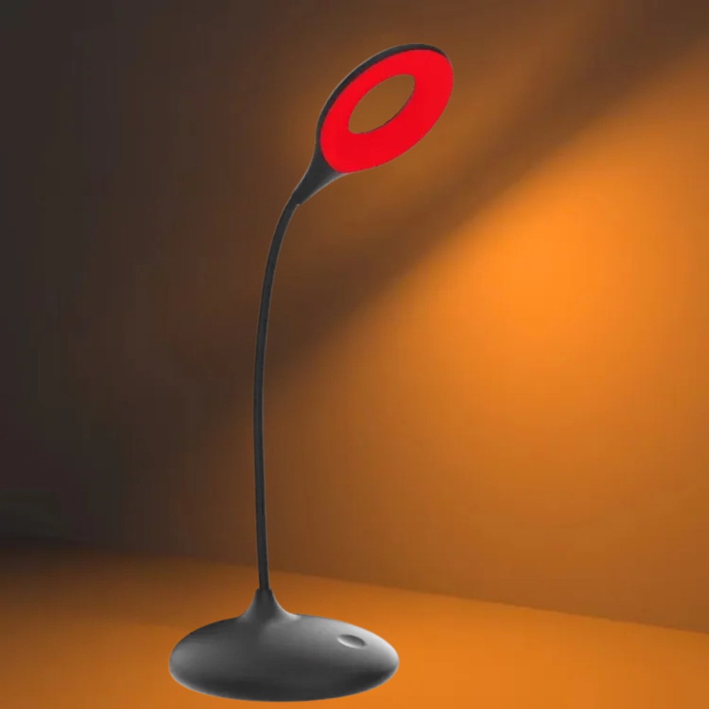 Rechargeable Amber Reading Light with Flexible Gooseneck | Blue-Free LED Desk & Bedside Lamp for Sleep Support | 3 Brightness Settings | Thomler