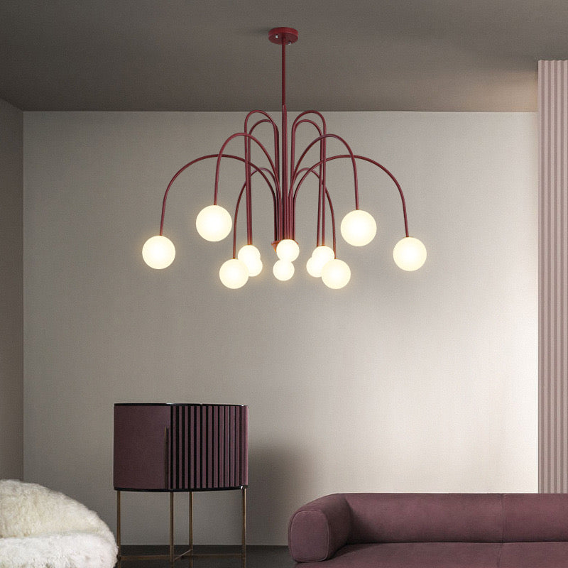 Multi-Pendant Glass Chandelier for Dining Room & Living Room – Adjustable Height Suspension Fixture with LED Bulbs | Thomler