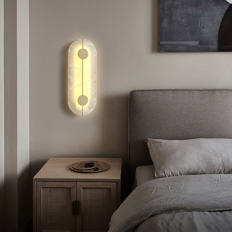 Wall Lamp Marble 16.7 in Warm LED Bedroom Hallway Modern Nordic Minimalist Sconce Lighting Fixture | Thomler