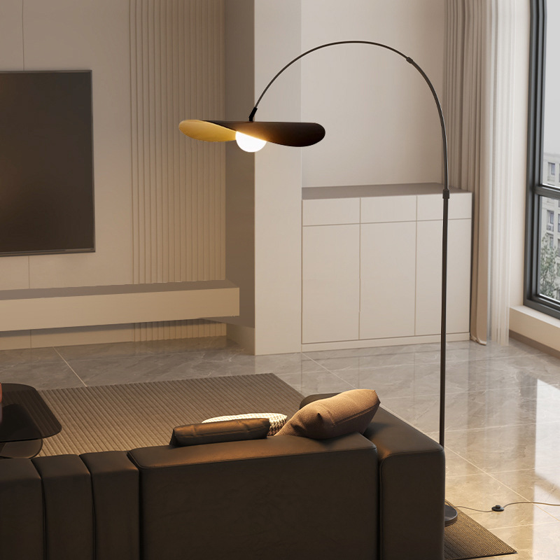 Floor Lamp Iron LED Arc 180.0–200.0 cm Black Living Room Reading Light Minimalist Scandinavian Standing Lamp | Thomler