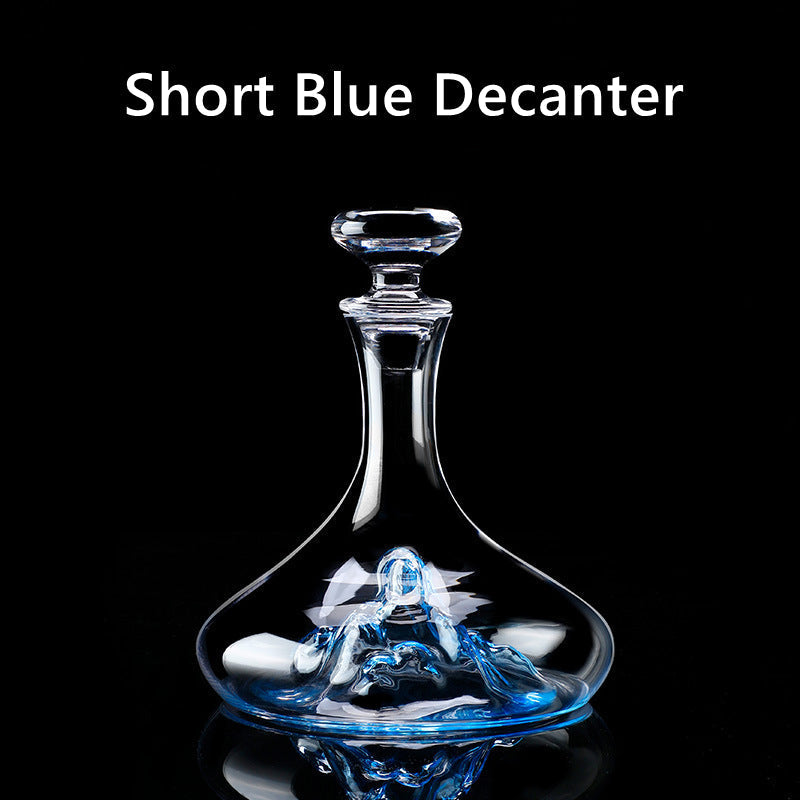 Wine Glass Hand Painted Blue Stem Bordeaux Aeration Tableware Elegant Dining Decanter Set Entertaining Giftware | Thomler