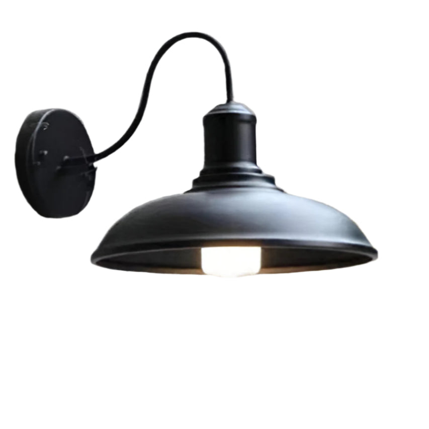 Wall Lamp Iron 37.0 cm Black Outdoor Garden Patio Industrial Vintage Facade Entrance LED Lighting Fixture | Thomler