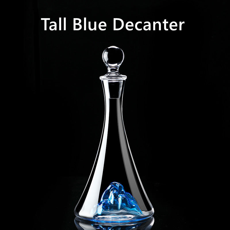 Wine Glass Hand Painted Blue Stem Bordeaux Aeration Tableware Elegant Dining Decanter Set Entertaining Giftware | Thomler