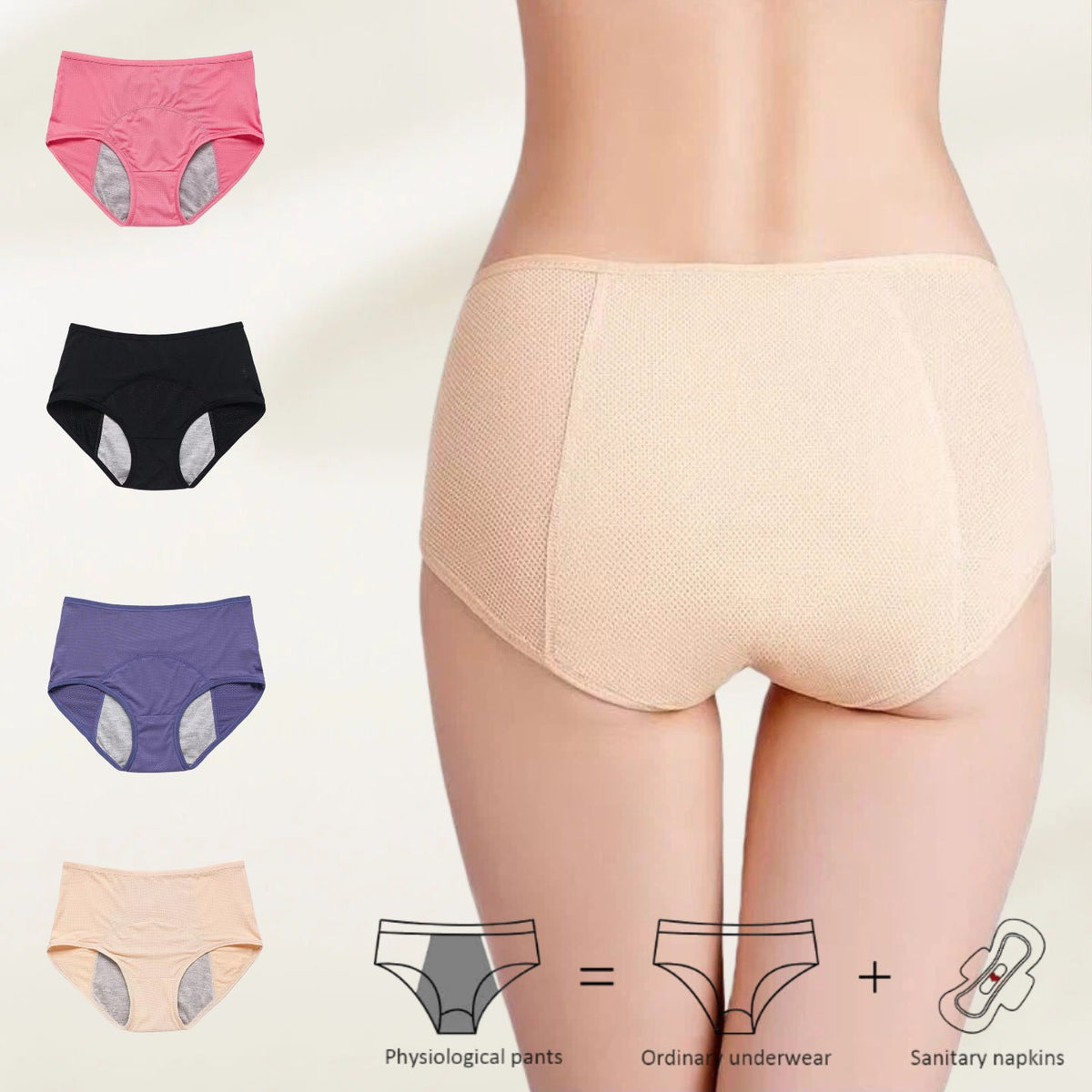 High-Waisted Period & Incontinence Underwear for Women – Reusable Leak-Proof Panties, Plus Size L–8XL with Triple-Layer Absorption | Thomler