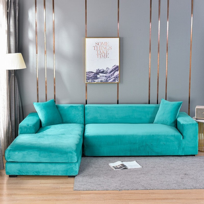 Stretch Velvet Couch Cover with Full Frame Protection for Living Room Sofas – Universal Fit Slipcover | Thomler