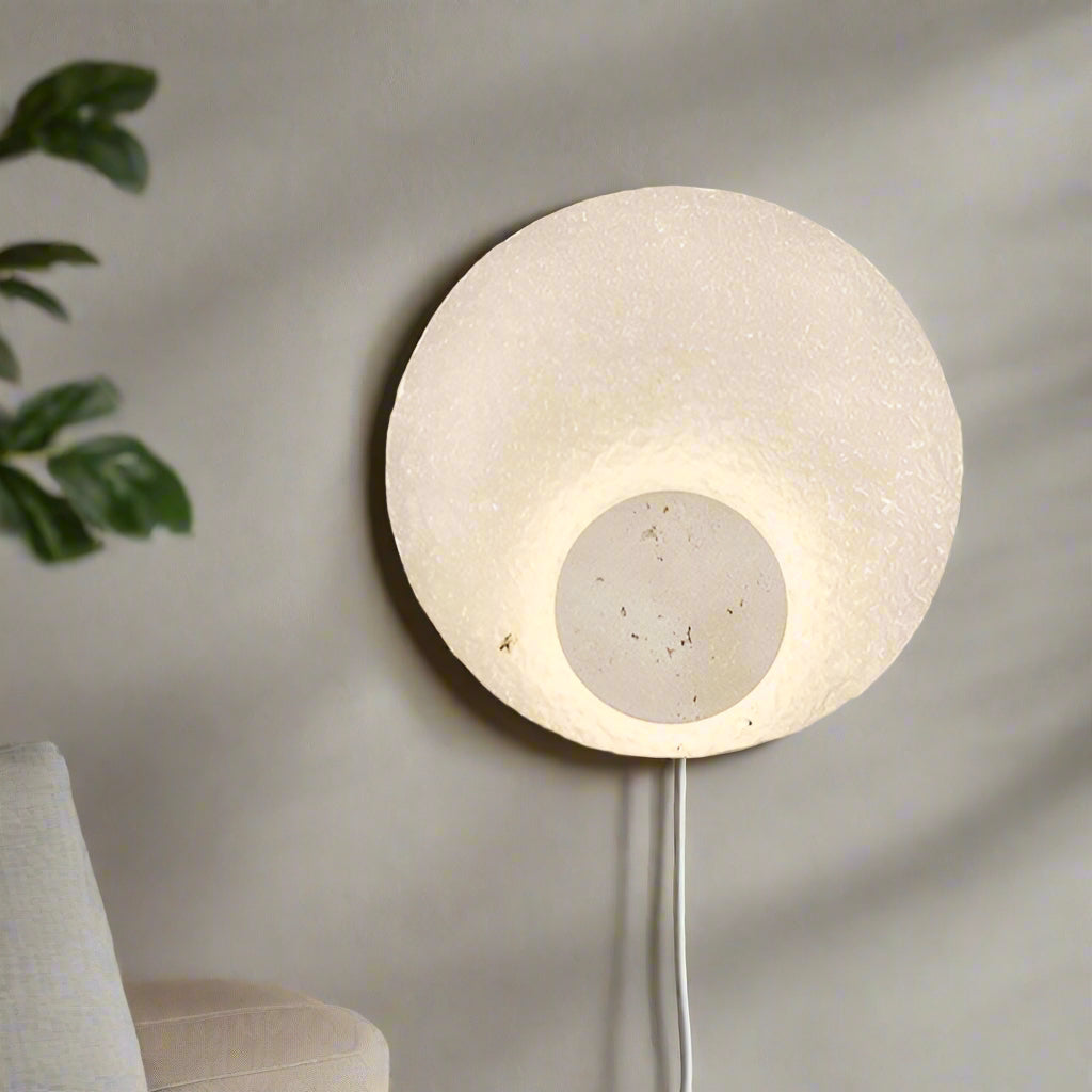Wall Lamp Travertine Acrylic 30.0 cm (11.8") LED Bedroom Hallway Minimalist Japandi Wall Light Indoor Accent Lighting | Thomler