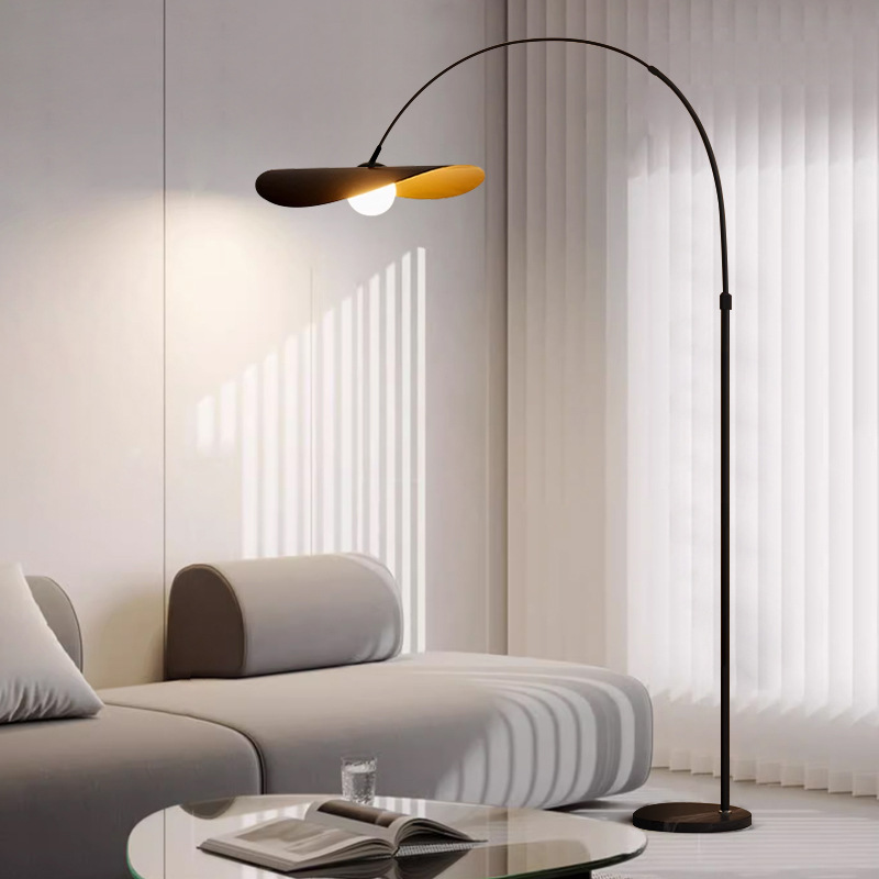 Floor Lamp Iron LED Arc 180.0–200.0 cm Black Living Room Reading Light Minimalist Scandinavian Standing Lamp | Thomler