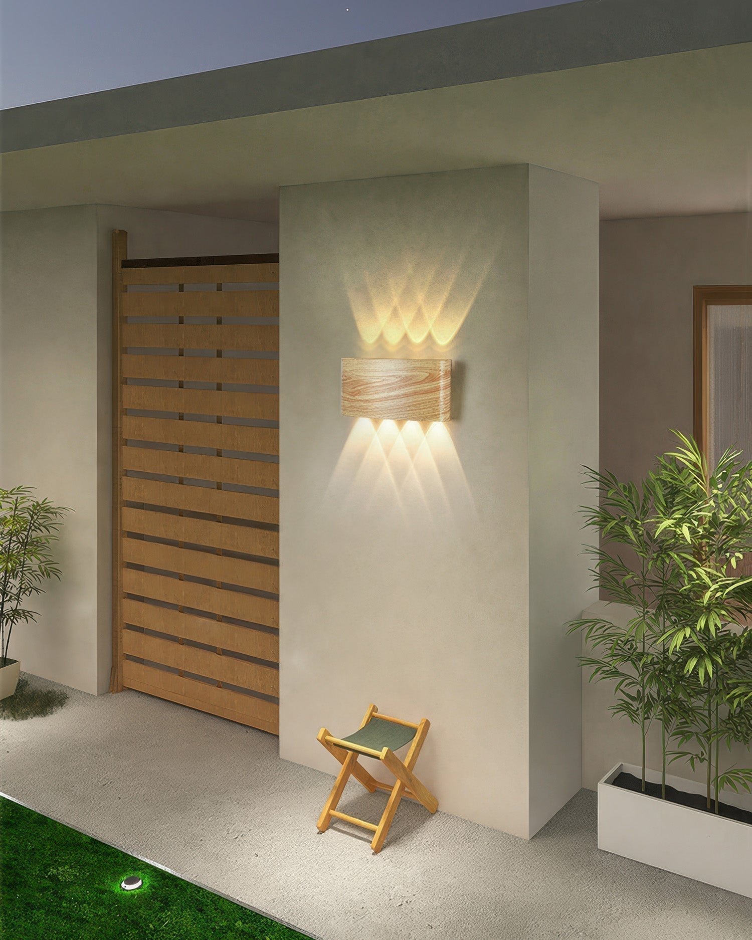 Wall Lamp Wood Look 10W Warm White Indoor Outdoor Hallway Up Down Light Modern LED Sconce Balcony Lighting | Thomler