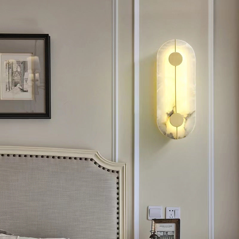 Wall Lamp Marble 16.7 in Warm LED Bedroom Hallway Modern Nordic Minimalist Sconce Lighting Fixture | Thomler