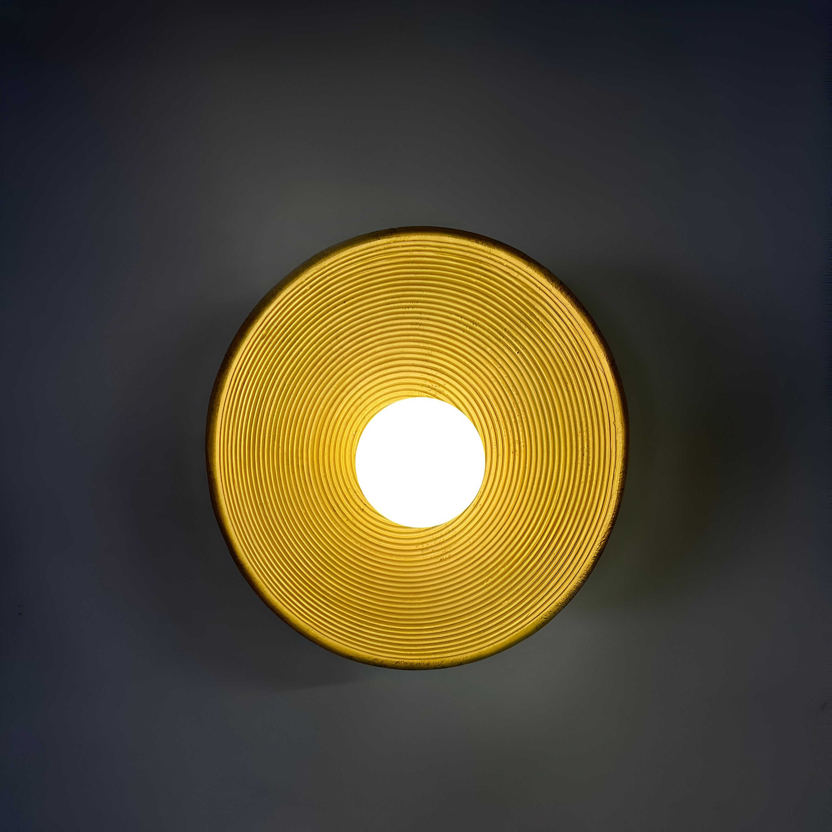 Wall Lamp Resin Glass 19.7 in Round White Bedroom Living Room Ambient Lighting Scandinavian Minimalist Sconce | Thomler