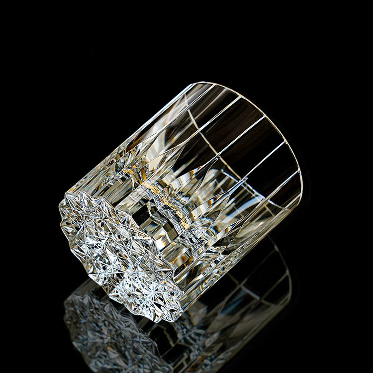 Hand-Cut Crystal Whisky Tumbler with Diamond Facets in Presentation Box for Bourbon, Scotch & Cocktails | Thomler