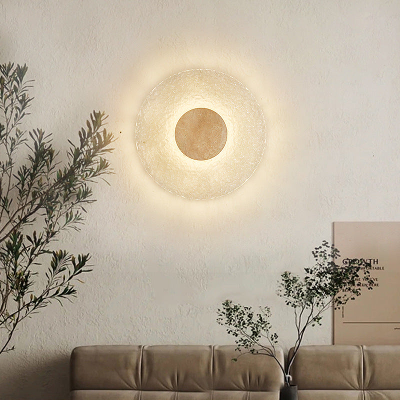 Wall Lamp Travertine Acrylic 30.0 cm (11.8") LED Bedroom Hallway Minimalist Japandi Wall Light Indoor Accent Lighting | Thomler