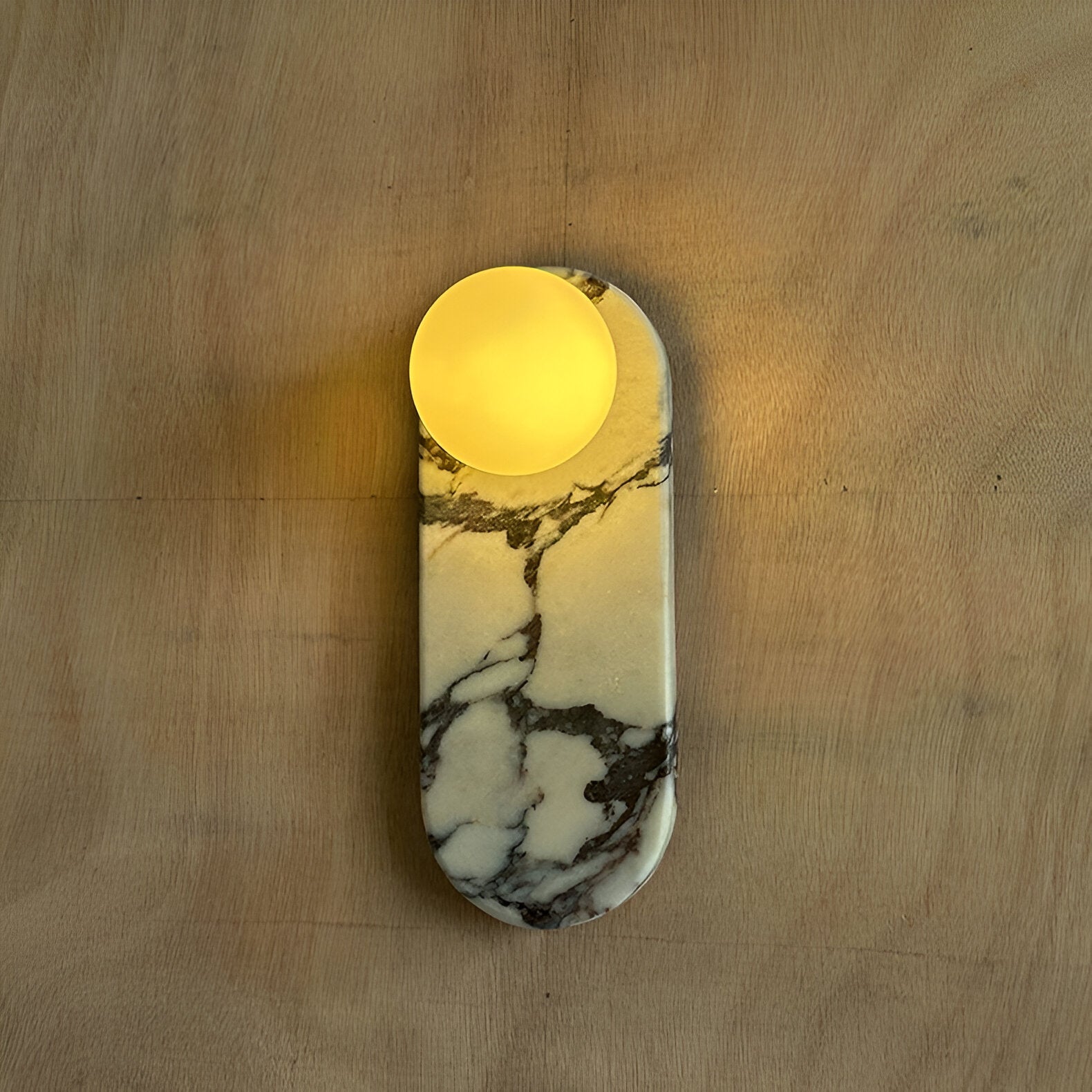 Wall Lamp Marble Glass 13.8 in Warm LED Bedroom Hallway Modern Minimalist Sconce Lighting Fixture | Thomler