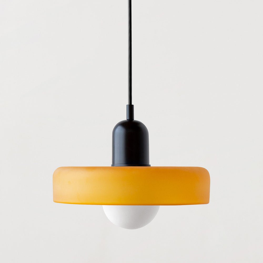 Art Glass Dome Pendant Light Fixture with Adjustable Cord for Kitchen Island Dining Room Bedroom | Modern Round Ceiling Hanging Lamp | Thomler