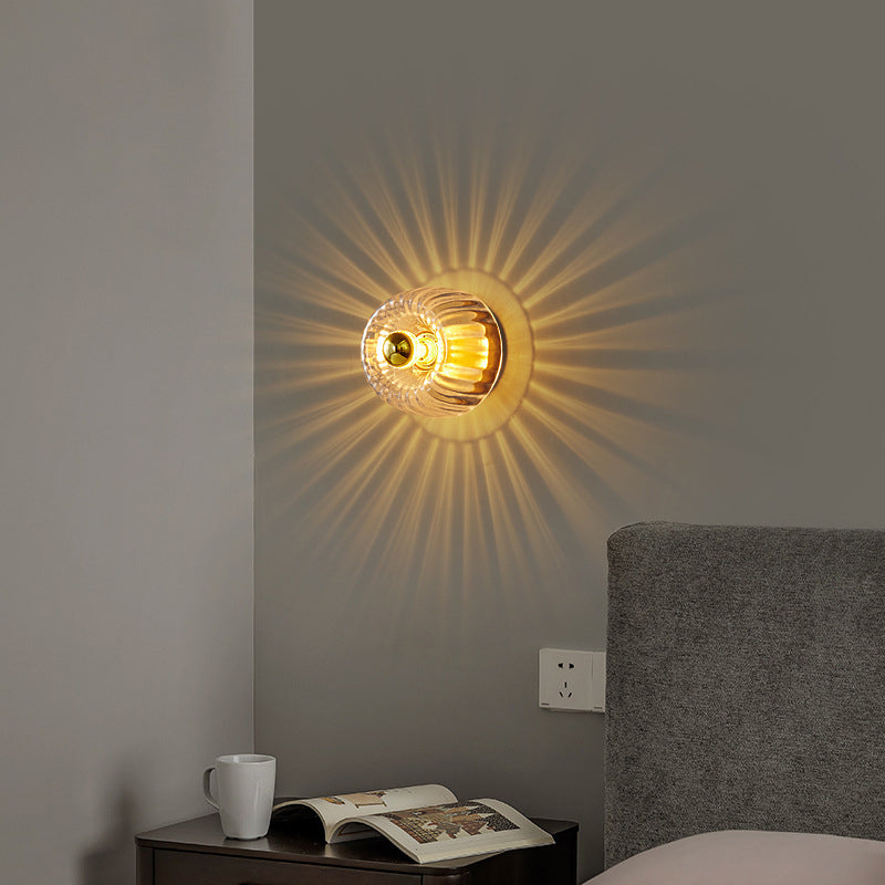 Flush Mount Light Copper 6.3 in Elegant Gold Bedroom Living Room Wall Lamp Luxury LED Incandescent Fixture | Thomler
