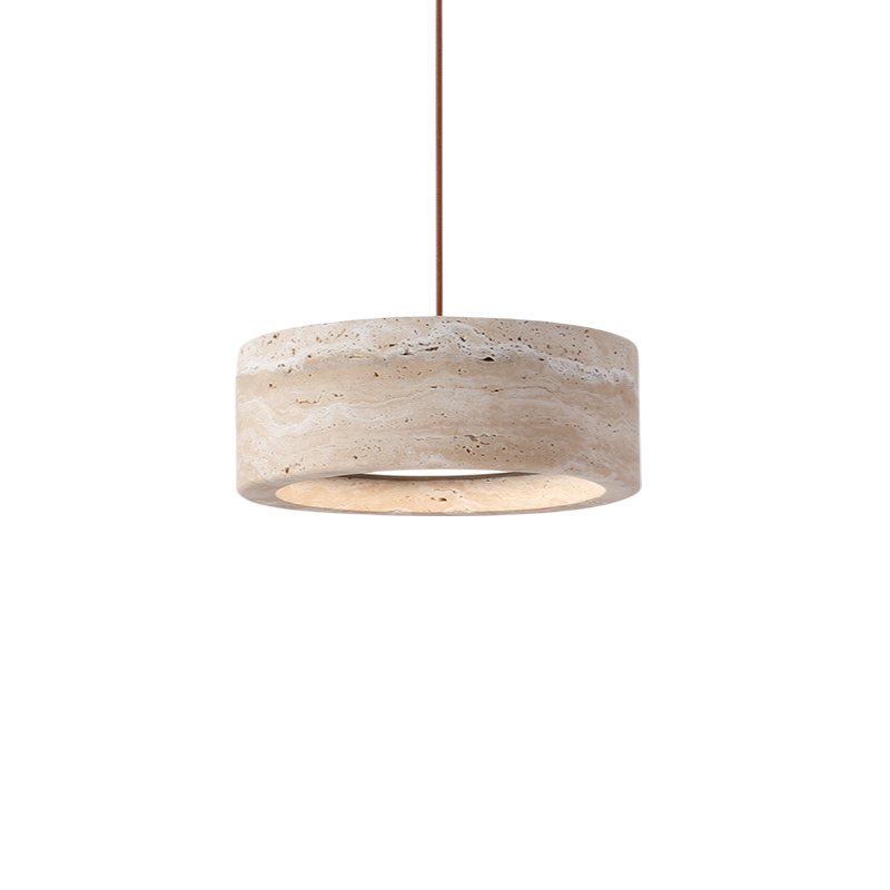 Pendant Light Travertine Stone 7.9 in Yellow Dining Room Kitchen Island Hanging Ceiling Lamp Adjustable Cord | Thomler