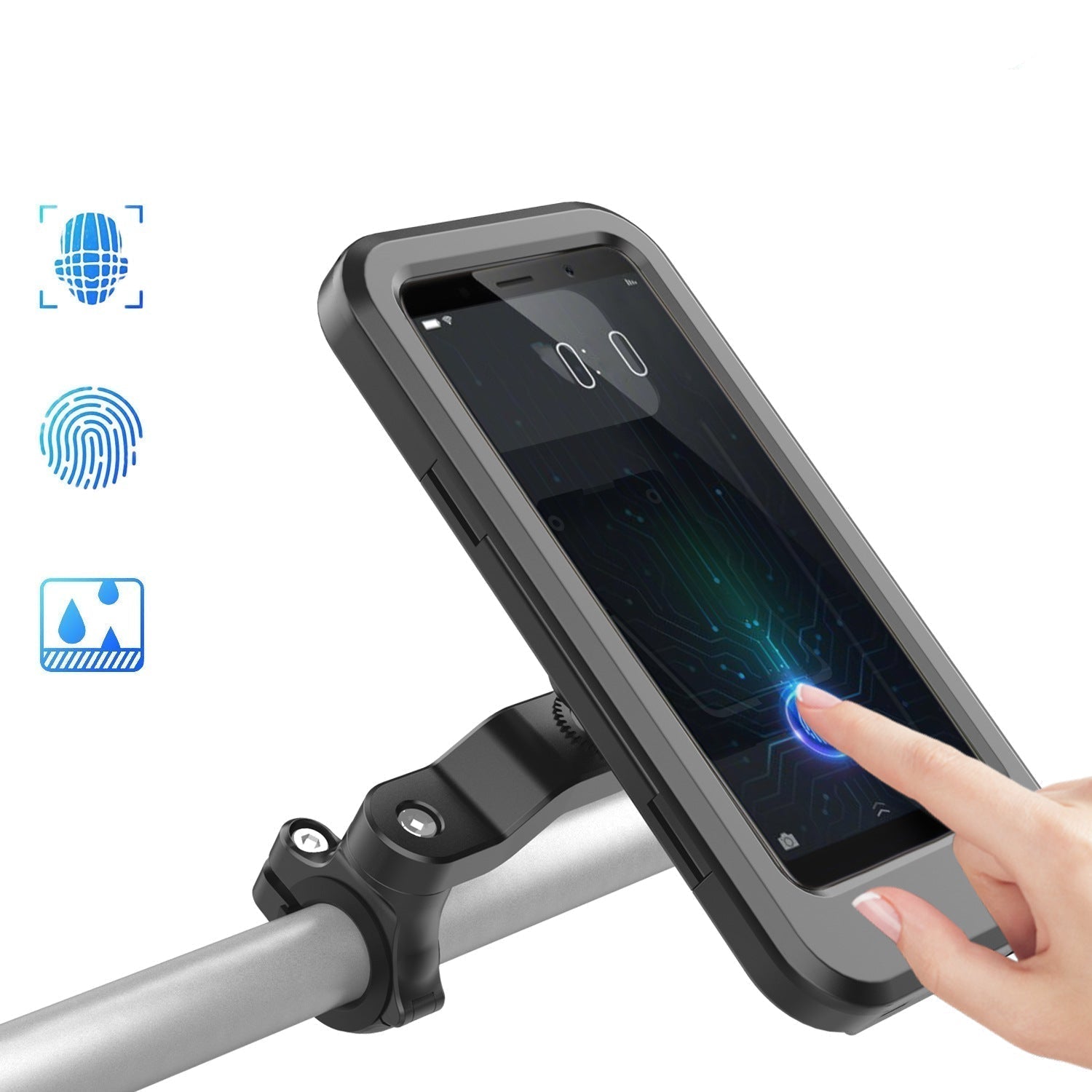 Waterproof Bike Phone Mount with 5000mAh Power Bank USB Charging Handlebar Holder for Smartphones 4.5-6.8 Inches Touch Screen Compatible Mot | Thomler