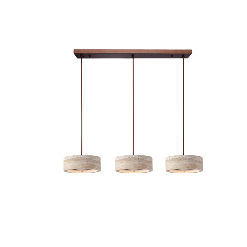 Pendant Light Travertine Stone 7.9 in Yellow Dining Room Kitchen Island Hanging Ceiling Lamp Adjustable Cord | Thomler