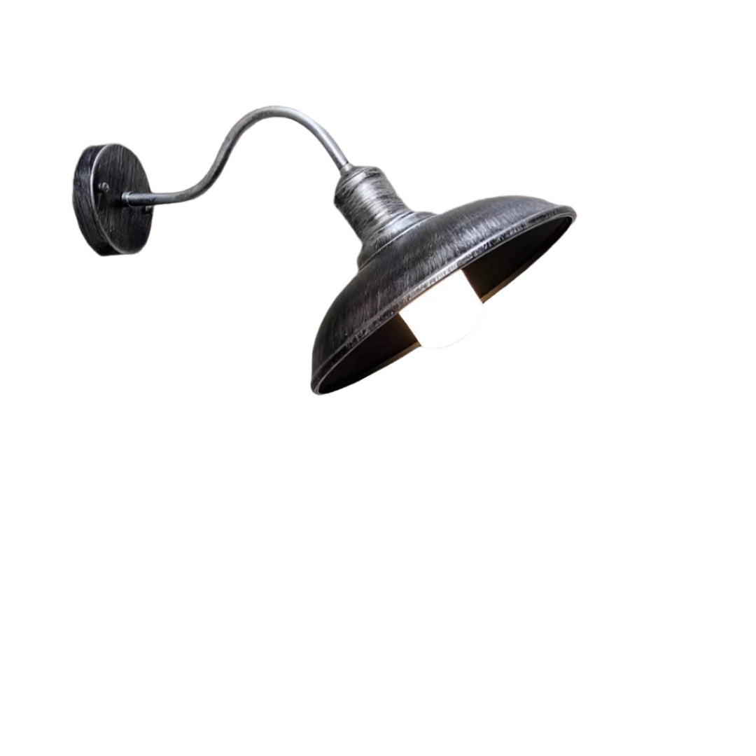 Wall Lamp Iron 37.0 cm Black Outdoor Garden Patio Industrial Vintage Facade Entrance LED Lighting Fixture | Thomler