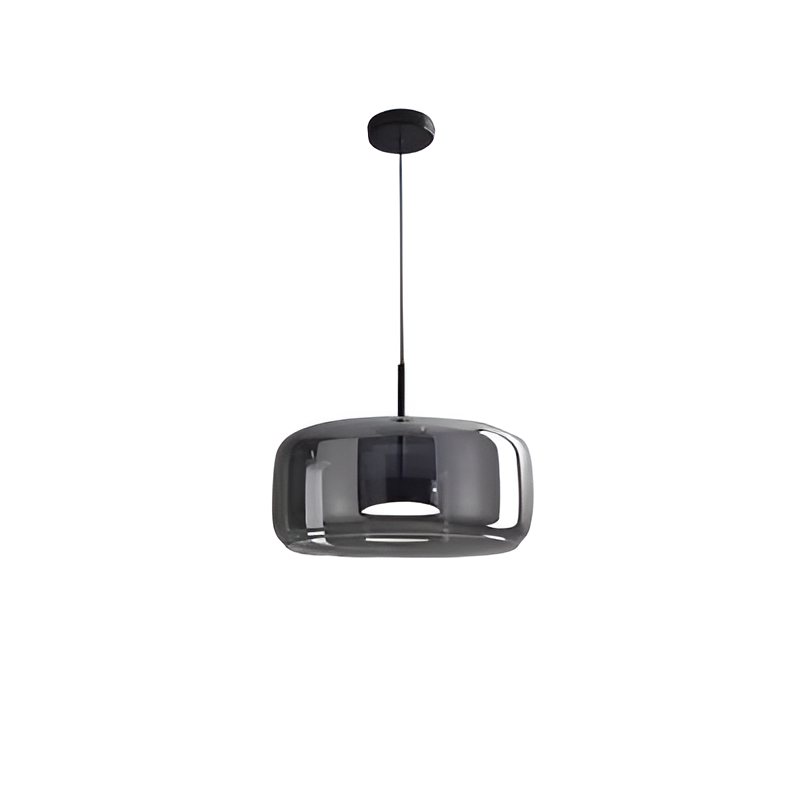 Pendant Light Hand Blown Glass Ø38.0 cm Smoked Grey Dining Room Kitchen Island Adjustable LED Hanging Ceiling Lamp | Thomler